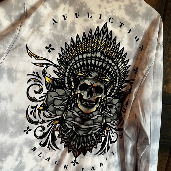 Affliction men’s Button up collared shirt black label 2XL - Picture 5 of 7